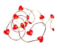 Hellum LED cadena de luz corazones, cadena de luz roja con 20zig corazones, corazón cadena de luz interior, LED cadena de luz, decoración de San Valentín 570854