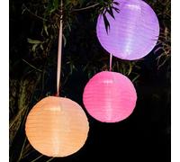 Hellum LED linterna exterior con control remoto I resistente a la intemperie linterna con luz de té impermeable I 5x30cm pantalla de nylon blanco con LED de colores con 15 opciones de color 150384…