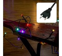 Hellum LED Mini cadena de luz interior, 100 LED de colores, 1485cm de longitud iluminada, mini cadena de luz colorida interior con enchufe, como árbol de Navidad cadena de luces 577617