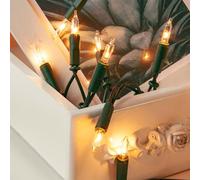 Hellum luces de hadas de interior alimentado, mini luces las luz de hadas 10 bombillas de repuesto claras luz cálidas, iluminado 1.35m, cable verde con enchufe para la Navidad <59 lm 831115