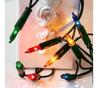 Hellum luces de hadas interior poder operado, mini luces de hadas 20 bombillas coloreadas luz, iluminado 2,85m, cable verde, 20 luz con enchufe para Navidad <59 lumen 832075