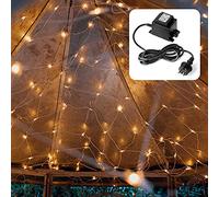 Hellum Übersetzen Red de luz con 208 velas para interior y exterior - Cortina de luz de la red del pabellón