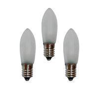 hellum Velas de repuesto LED 8-55 V 0,1-0,3 W para cadenas de luces y arcos, 3 unidades de velas onduladas E10 (diámetro de 10 mm) para 4-30 quemadores, 14 lúmenes de repuesto para interior 913132