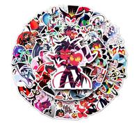 Helluva Boss - 50 calcomanías de película de anime de dibujos animados, calcomanías impermeables de vinilo de graffiti para monopatín, laptop, guitarra, equipaje, monopatín, adolescentes