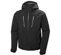 Helly Hansen Alpha 3.0 Jacket Chaqueta de esquí para Hombre con Cremallera, Bolsillo para preservar batería del móvil y Visera de Alta Visibilidad, Negro, S