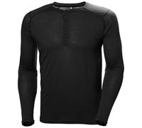 Helly-Hansen Durawool Henley de Manga Larga para Hombre - Elegante Camiseta térmica para Actividades al Aire Libre y Ropa Casual, 990 Negro, Medium