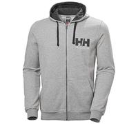 Helly Hansen HH Logo Full Zip Hoodie Suéter, Hombre, Gris Melange, S