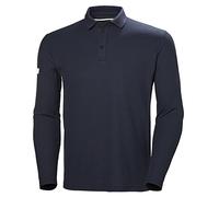 Helly Hansen Hombres Crewline LS Polo, Azul Marino, M
