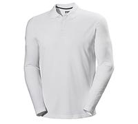 Helly Hansen Hombres Crewline LS Polo, Blanco, 2XL