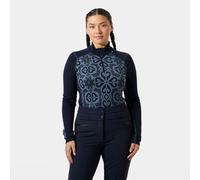 Camiseta funcional de mujer Helly Hansen W Lifa Merino Midw Gra 1/2 Zip Talla: S / Color: negro/gris