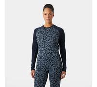 Camiseta funcional de mujer Helly Hansen W Lifa Merino Midw Gra Crew Talla: S / Color: negro/gris