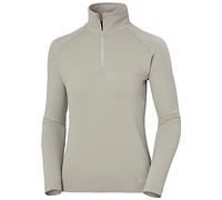 Helly Hansen Mujer Camiseta Térmica Verglas Cremallera Cuello, M, Gris meloso