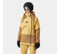 Helly Hansen Powchaser Asymmetric, chaqueta de esquí, mujer, marrón claro/amarillo 40(L) Sand