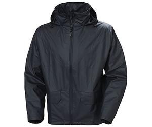 Helly Hansen Voss, 590-M70180 Chaqueta Impermeable, Hombre, M, Negro | Resistente al viento con tecnología Helox+, elástico completo, capucha plegable y ajustable, cremallera frontal YKK