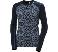 Camiseta funcional de mujer Helly Hansen W Lifa Merino Midw Gra Crew Talla: M / Color: negro/gris