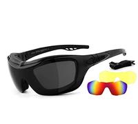 Helly® - No.1 Bikereyes® - Gafas de moto, multifunción, antivaho, resistente al viento, cristal de seguridad HLT® según DIN EN 166 (ahumado, rojo y xenolita (cristal de noche/amarillo) [bandit 2])