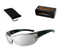 Helly® - No.1 Bikereyes® - Gafas de sol para moto, antivaho, cortavientos, irrompibles, gran comodidad, gafas de sol i-Cut (espejo plateado)