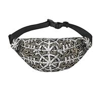 Helm Of Awe - Cangurera grande ajustable con estampado para deportes al aire libre, color negro, talla única, Black, Talla única