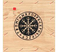 Helm of Awe Vegvisir Viking Odin Norse calcomanía de vinilo redondo - negro de 4 pulgadas - para coche barco portátil 02141