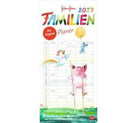 Helme Heine: Familienplaner 2027: Familienkalender mit 5 Spalten. Liebevoll illustrierter Familien-Wandkalender mit Schulferien und Stundenplänen.