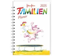 Helme Heine: Familienplaner-Buch A5 2025: Familienkalender mit 5 Spalten. Liebevoll illustrierter Buch-Kalender mit Einstecktasche und Schulferien. Terminplaner mit 160 Seiten.