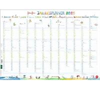 Helme Heine: planificador de carteles 2025: calendario de pared ilustrado con cariño de Helme Heine con los tres amigos. Práctico planificador anual 2025 para registrar. (Helme Heine Calendar Heye)