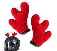 Helmet Christmas Reindeer Antlers Helmet- 1 Pair Plush Cute Winter Ornament | Motorcycle Helmet Christmas Decorations Antlers Reindeer Antler For Commuting Daily Riding Road Trips Adventure City Touring