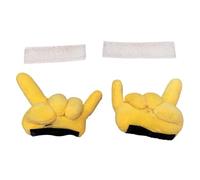 Helmet Decor Plush, Yellow Hand Gesture Ornament, Helmet Accessories 4 Inch, Cycling Biking Decoration for Men Women Teens Friends Bike Use, Fun Helmets Add On, Personality Style Bike Gear Accessory