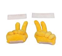 Helmet Decoration - Plush Yellow Hand Gestures | Funny Helmet Ornament Accessory | Thumbs Up Peace Sign, for Motorcycle Ski Bike Helmets, Motorcycle Helmets Accessories for Men Women Teens Cycling