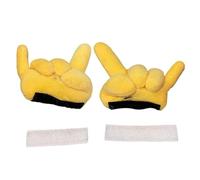 Helmet Decoration - Plush Yellow Hand Gestures | Funny Helmet Ornament Accessory | Thumbs Up Peace Sign, for Motorcycle Ski Bike Helmets, Motorcycle Helmets Accessories for Men Women Teens Cycling