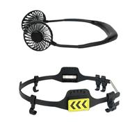 Helmet Fan, Cooling Fan, Adjustable Speeds Built-In Light ABS Material Lightweight Compact Battery Powered Portable, Hat Air Cooler for Outdoor Work Carpenters Farm, Black