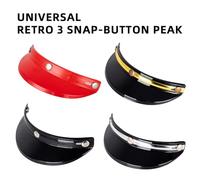 Helmet Peak Shield 3 Snap Button Visor Flip Up Wind Shield Open Face 3 4 Retro Motorcycle Helmet Sun Shade Protector UV Protection Glare Reduction for Long Rides Universal Fit (Black with Gold Strip)