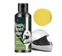 Helmet Scratch Remover - 100ml Goggles Repair Wax | Motorcycle Lens Cleaner Anti Scratch Restore Compound | Visor Helmet Glass Clear Shine Protection | Sponge Applicator Use