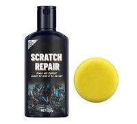 Helmet Scratch Repair Paste - White/Blue, 120g Restoration Paste With Sponge, Eyeglass Scratch Remover For Gloss Care, Fine Abrasive Formula, Microfiber Cloth | Motorcycle, Helmet, Goggles, Visor, Shi