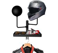 Helmet Wall Mount, Heavy Duty Metal Holder, Garage Storage Rack, Sturdy Hook with 6.5-Inch Arm Extension, Ideal for Motorcycle Gear, Bike Display, Man Cave and Riders Club