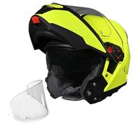 Helmets SMK Gullwing Amarillo Hi Vision Brillo + Pinlock Antivaho - Casco de Moto Modular Abatible PJ para Hombre y Mujer, con Visor Solar Ahumado, Interior Desmontable, 22.06 (S)