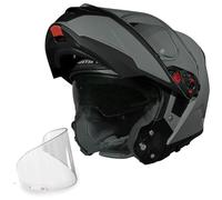 Helmets SMK Gullwing Gris Nardo Mate + Pinlock Antivaho - Casco de Moto Modular Abatible PJ para Hombre y Mujer, con Visor Solar Ahumado, Interior Desmontable, 22.06 (L)
