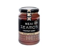 Helmos Miel de Castaño Griega 480 g - Miel Natural Premium de Grecia, Miel Pura de Castaño, Sabor Intenso y Aromático