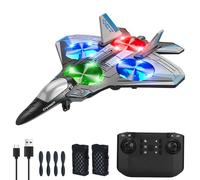 Helmsyde Avión Teledirigido 2,4 GHz RC Airplanos Helicóptero para niños Jefes para Adultos Plano de Control Remoto Fácil de Volar Juguetes de Aviones con Rollo de Acrobacias, luz fría, 2 baterías