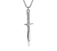 HELORET El Señor del Anillo/Arwen Evenstar/Hoja de árbol verde élfico/Thorin Oakenshield Collar con colgante de Señor del Anillo con circonita cúbica, joyería élfica para mujer, Acero inoxidable