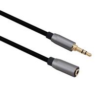 Helos Cable alargador jack de 3,5 mm (3 pines, 0,5 m), color negro