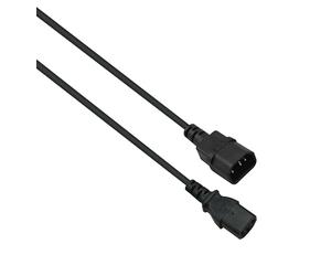 helos Cable de alimentación de 1 m, Cable de alimentación C13 a C14 Hembra, para Ordenador, Impresora, proyector, Color Negro