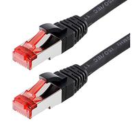 Helos Cable Patch S/FTP (PIMF) Cat 6 Negro 3m - Cable Patch con schmalem Knickschutz