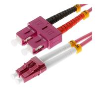 Helos Fibre Optic Patch Cable LC/SC Duplex 50/125 µm OM4 1.5 m Heather Violet