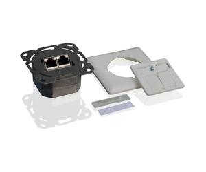 Helos Junction Box, Cat 6A (EIA/TIA), AP/UP, 2 Port, Horizontal, Pure White