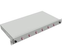 Helos LWL 19" Breakoutbox con 6X LC Duplex Kupplungen OM4, Gris