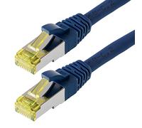 Helos Patchkabel S/FTP (PIMF) CAT 6a, Cable de conexión, 0,5 m, Azul