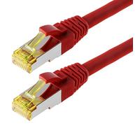 Helos Patchkabel S/FTP (PIMF) CAT 6a, Cable de conexión, 0,5 m, Rojo