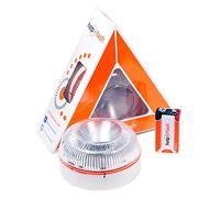 HELP FLASH Luz de Emergencia autónoma, Señal de preseñalización de Peligro y Linterna, Homologada, Normativa DGT, V16, con Base imantada, Activación automática, Hecho en España, 1 Unidad