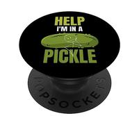 Help I'm In A Pickle Sarcástico Juego de Palabras Divertido para el Amante de los pepinillos PopSockets PopGrip Adhesivo